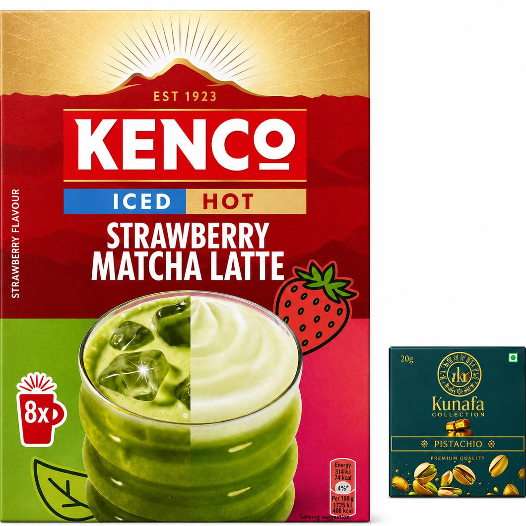 Kenco Iced Hot Strawberry Matcha Latte Sachets x8
