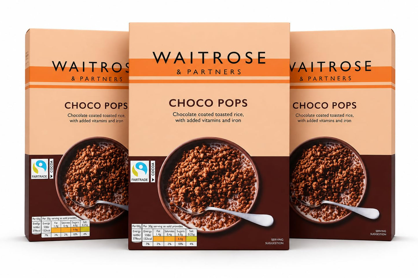 Waitrose Choco Pops 375g, Pack of 3