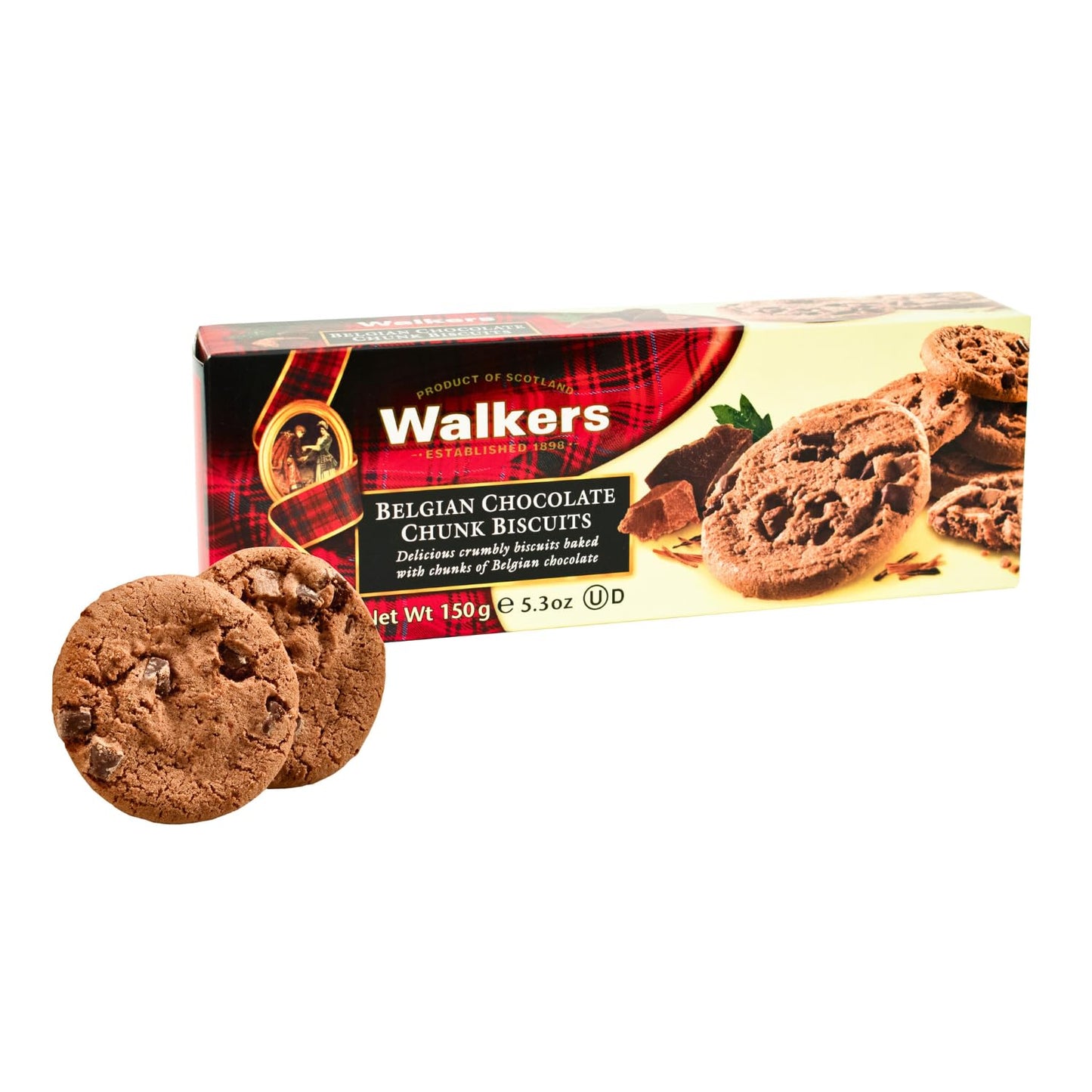 Walkers Belgian Chocolate Chunk Biscuits 150g