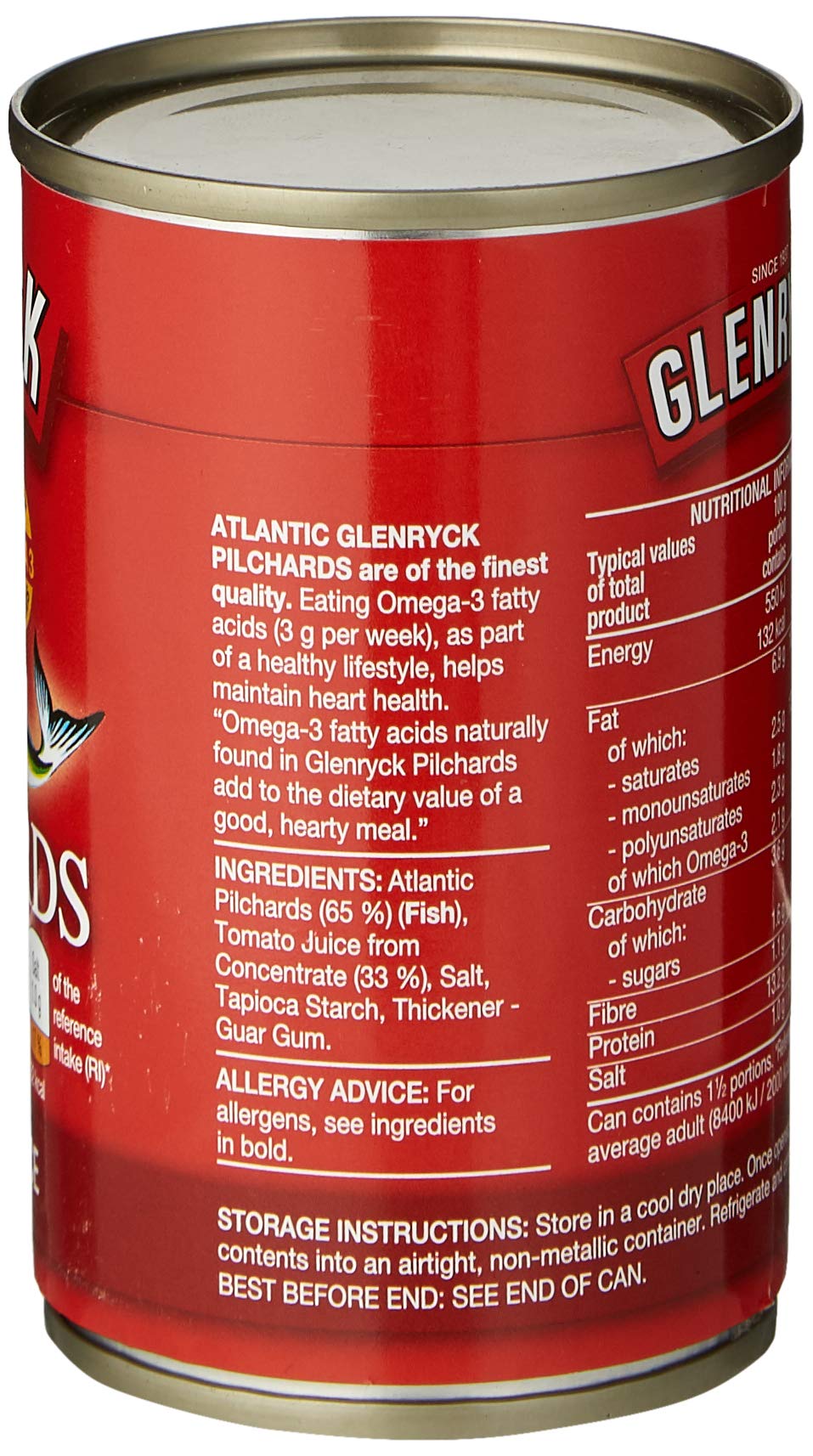 Glenryck Pilchards in Tomato Sauce, 155g