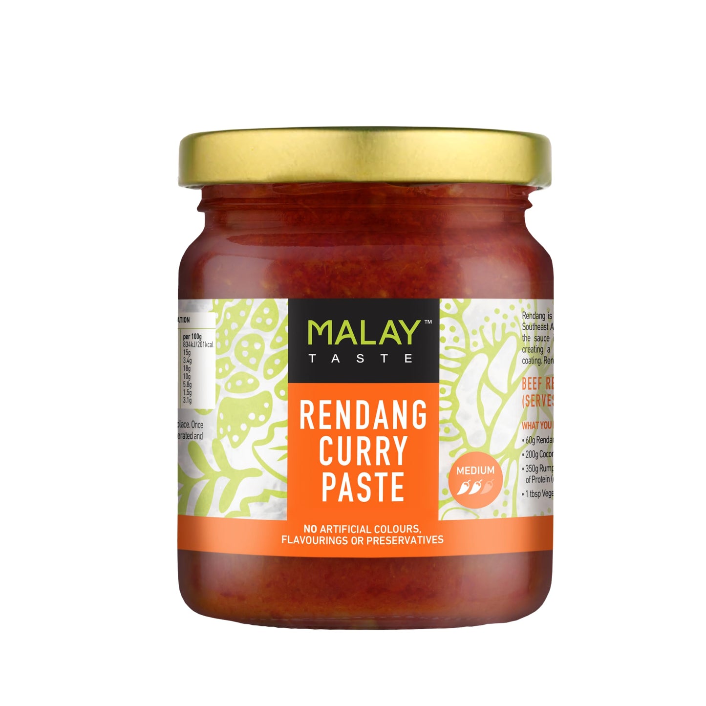 Malay Taste Malaysian Rendang Curry Paste 185g - Pack of 2