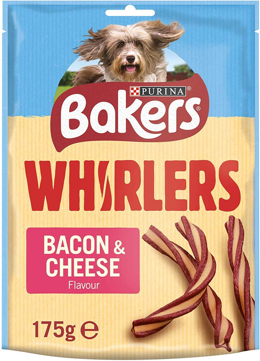 Bakers Whirlers Dog Treat Bacon and Cheese 130g