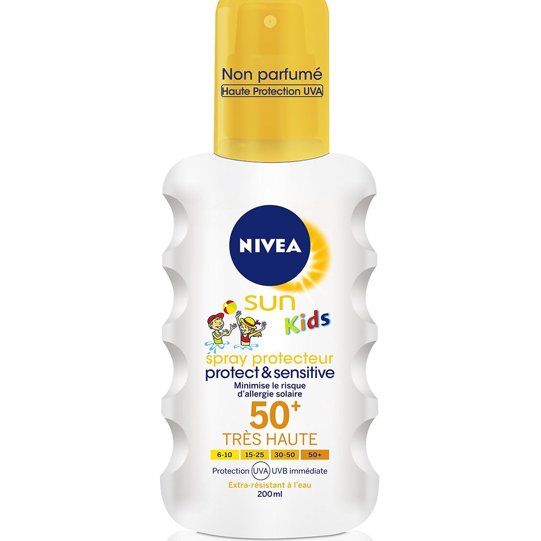 NIVEA Kids Sensitive Protect SPF 50+ Sun Lotion Spray, 200ml