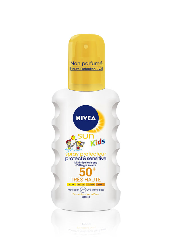 NIVEA Kids Sensitive Protect SPF 50+ Sun Lotion Spray, 200ml
