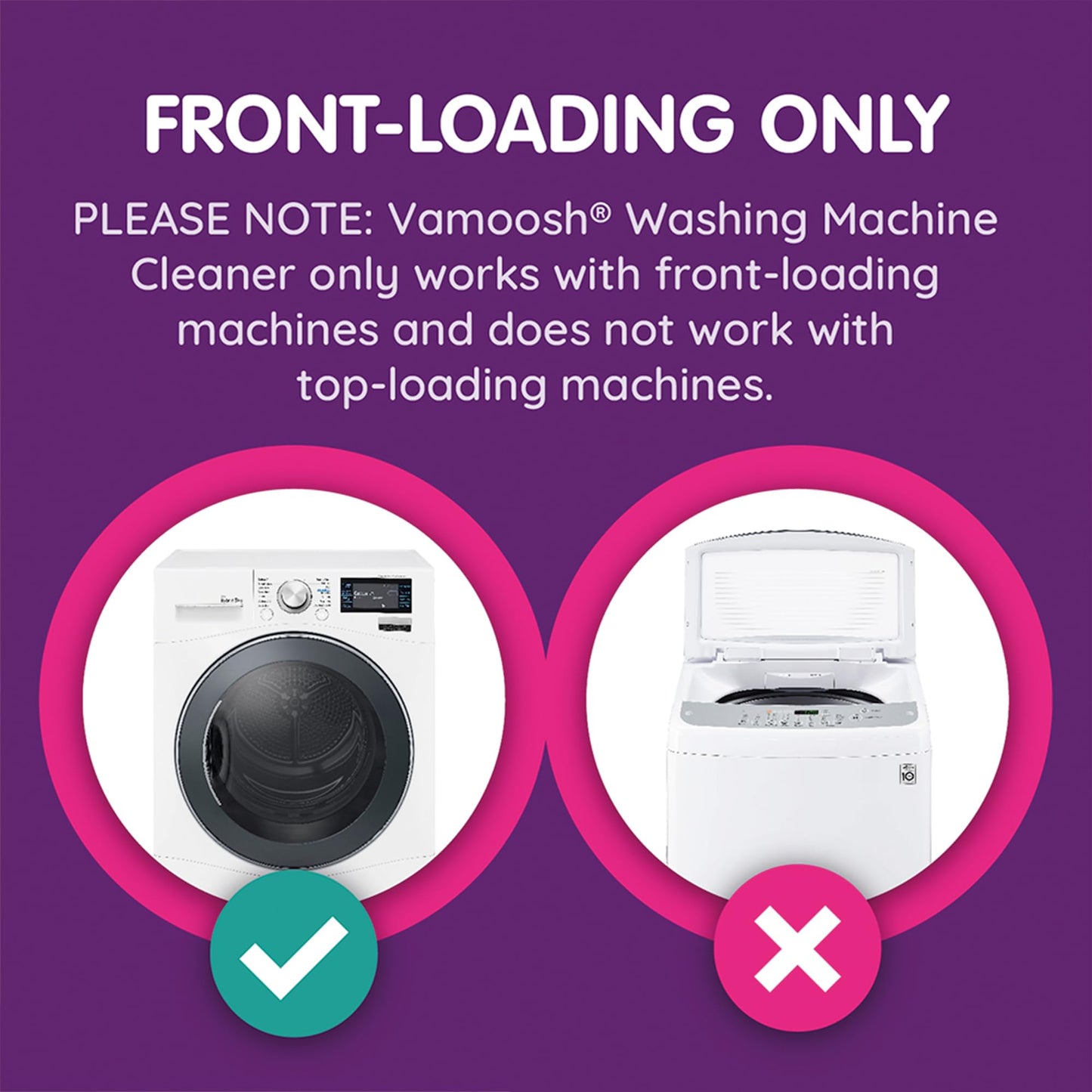 Vamoosh 6-in-1 Washing Machine Cleaner, Dissolves Hair, Eliminates Bad Odours, Removes Limescale, Deep Clean, Leaves Smelling Fresh, Antibacterial, Descales