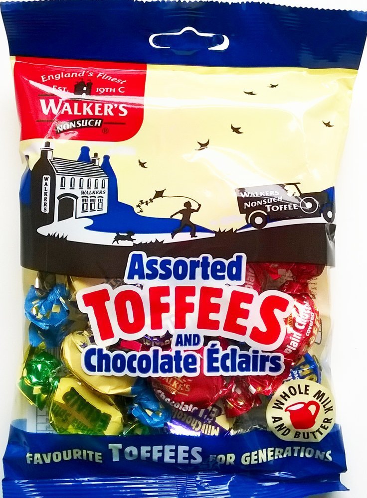 Walkers Nonsuch Assorted Toffees and Chocolate Éclairs (150g x 12)