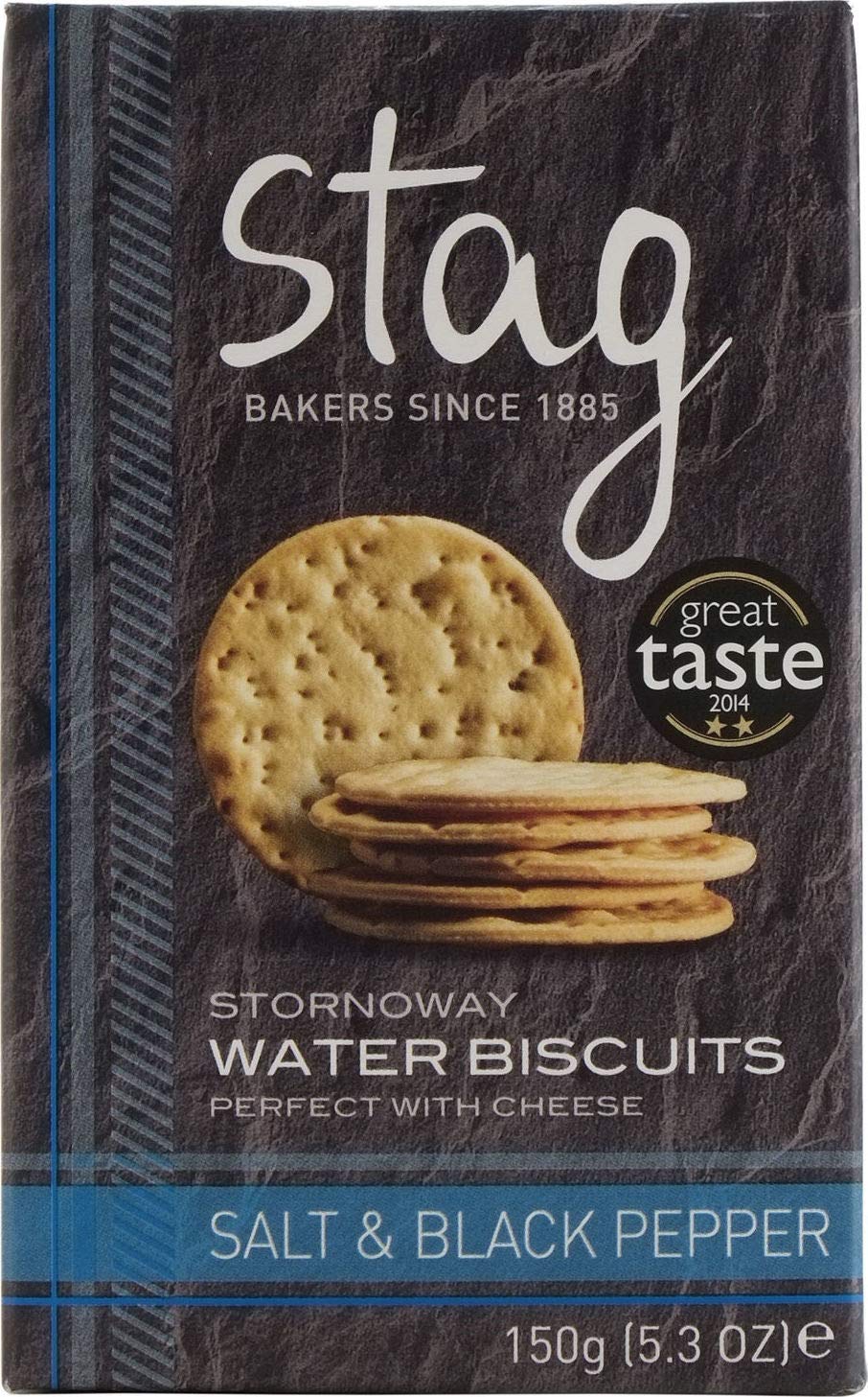 Stag Stornoway Water Biscuits with Salt & Black Pepper, 150g