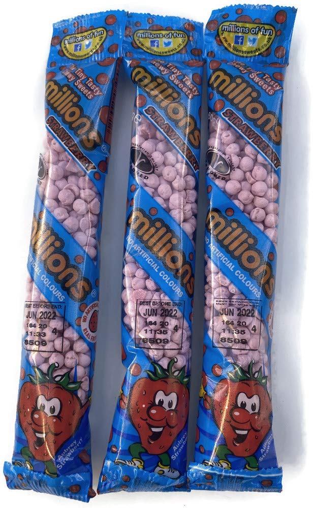 Millions Tubes Variety Bundle Strawberry, Blackcurrant, Raspberry, Cola and Bubblegum
