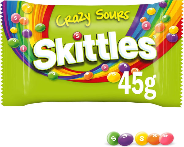 Skittles Crazy Sours Sweets Bag, 36x45g