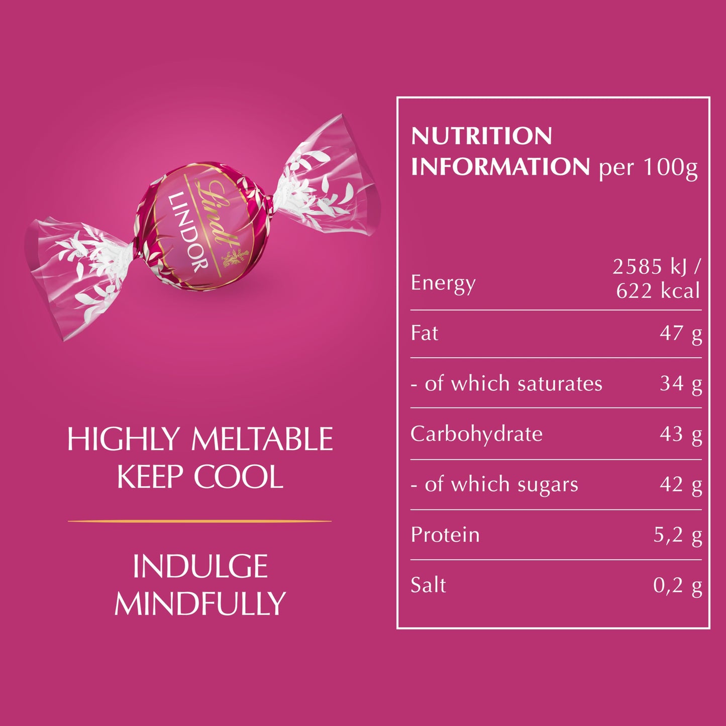 Lindt Lindor Raspberry and Cream Chocolate Truffles – 200g Box (Approx. 16 Balls) – Smooth Filling – Christmas, Gift, Birthday, Congratulations Treat