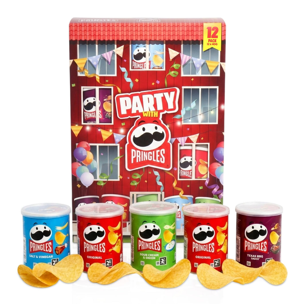 Pringles Original 40g Crisps Multipack – Bulk 12-Pack of Stackable Crisps in Iconic Resealable Canisters, Classic Lightly-Salted Flavor for Lunchboxes, Parties and On-the-Go Snacking