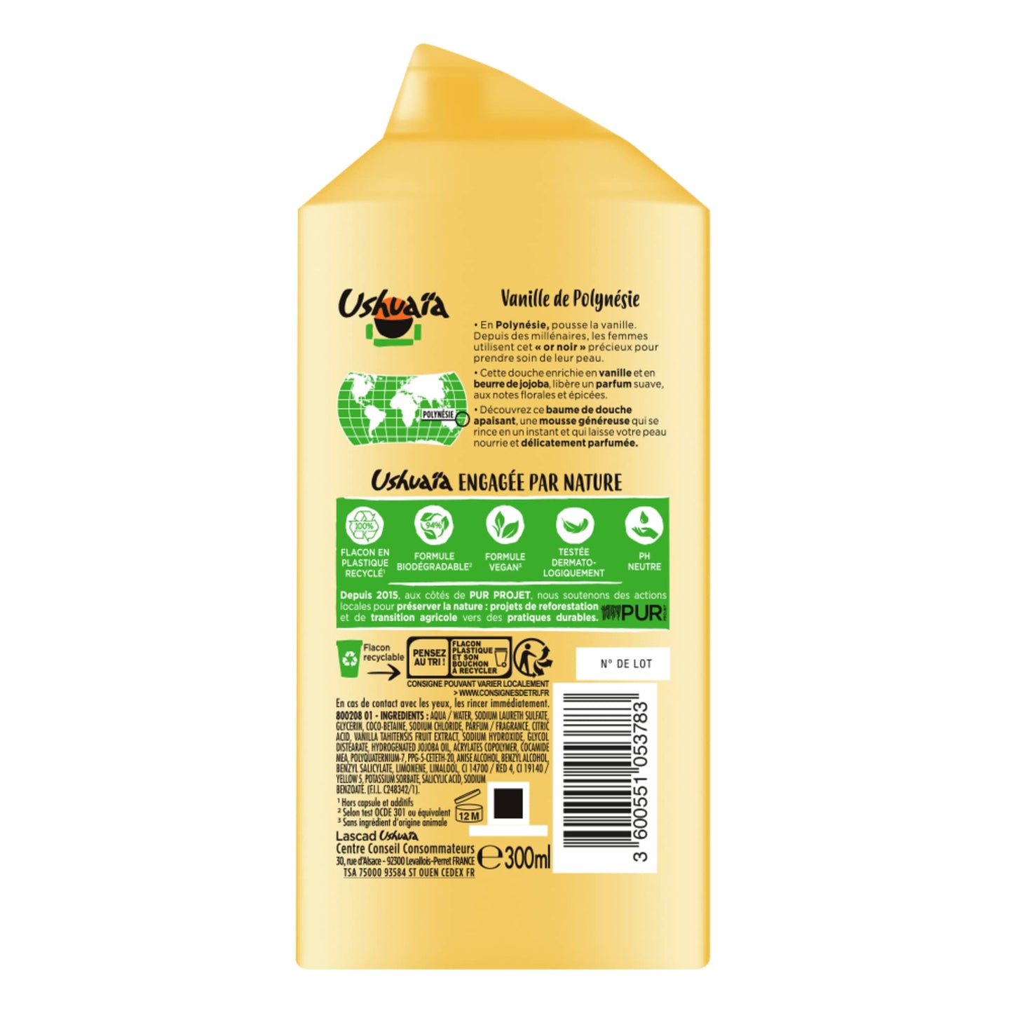 Ushuaïa Shower Balm Vanilla & Jojoba Butter 300 ml