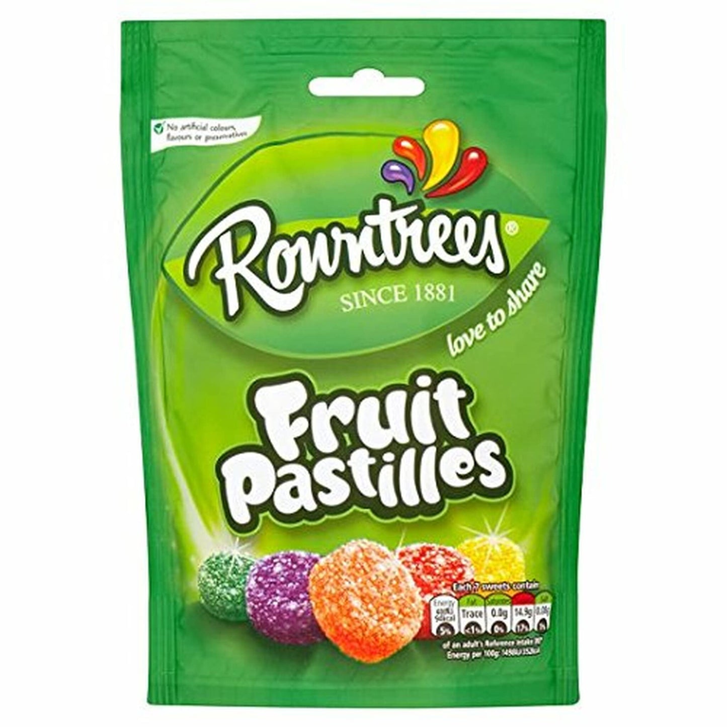 Rowntrees Fruit Pastilles Sharing Pouch, 143g
