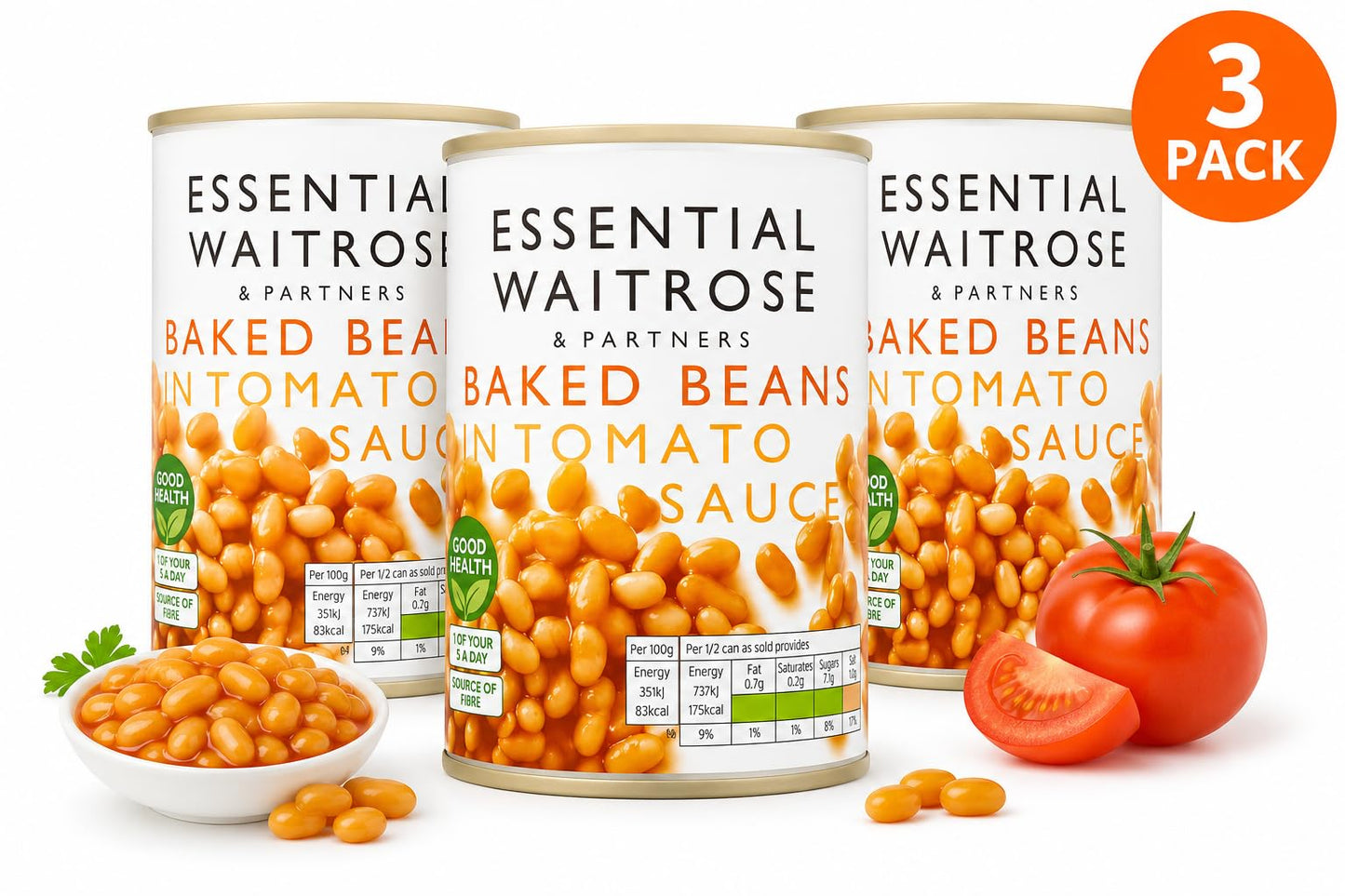 Essential Baked Beans in Tomato Sauce420g, Pack of 3