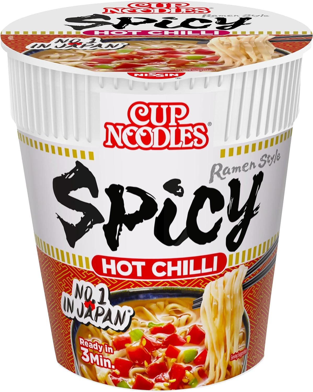 NISSIN Cup Noodles Soba Wok Style Sukiyaki Beef Flavoured Instant Noodles, 89 g Pot (Pack of 8)