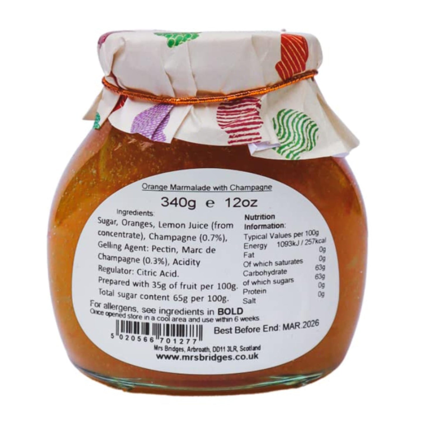 Mrs Bridges Celebration Marmalade and Champagne