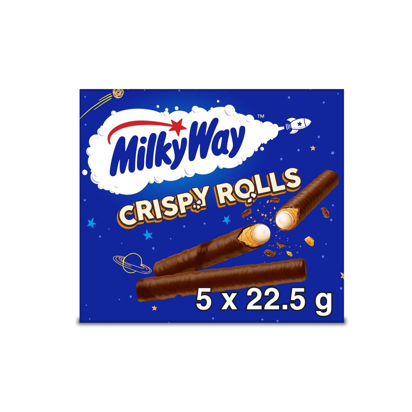 Milky Way Milk Chocolate Crispy Rolls Snack Bar Mulitpack 6 x 22.5g Bars