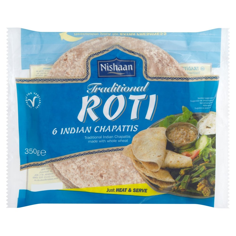 Nishaan Traditional Roti 6 Indian Chapattis, 350 g