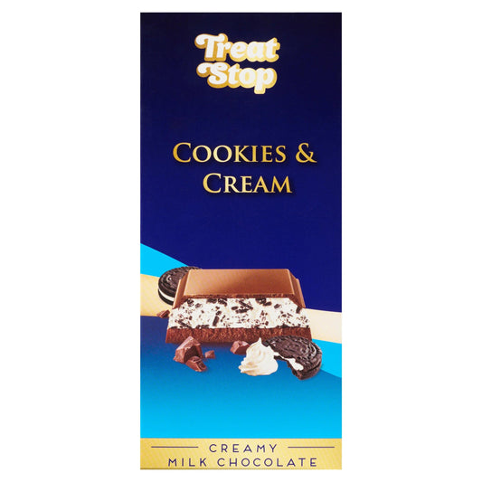 Treat Stop Cookies & Cream, Creamy Milk Chocolate, 80g