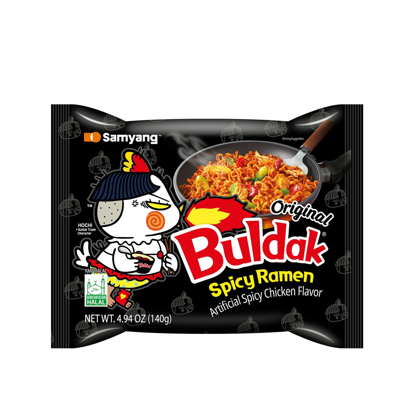 Samyang Buldak Original Hot Chicken Spicy Korean Instant Noodles, 5 x 140g