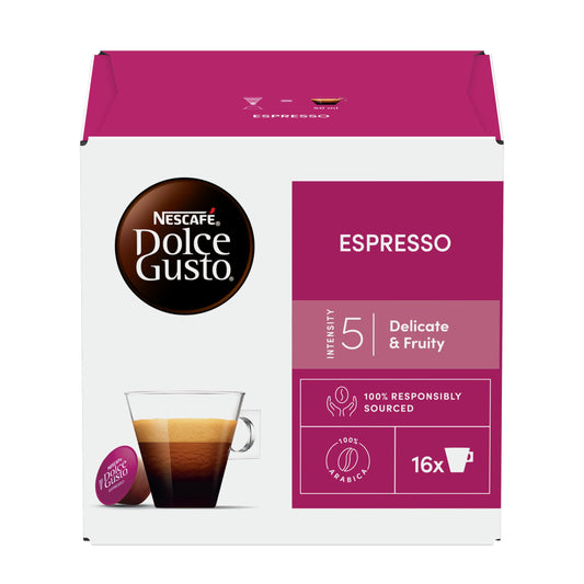 Nescafé Dolce Gusto Espresso Coffee Pods, 16 Capsules (16 Servings)
