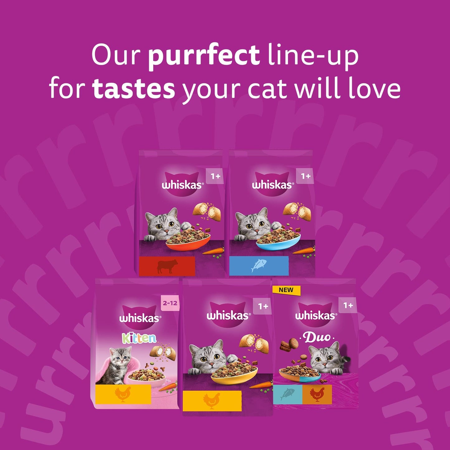 WHISKAS 1+ DUO MEATY Combos Dry Cat Food 1.9kg