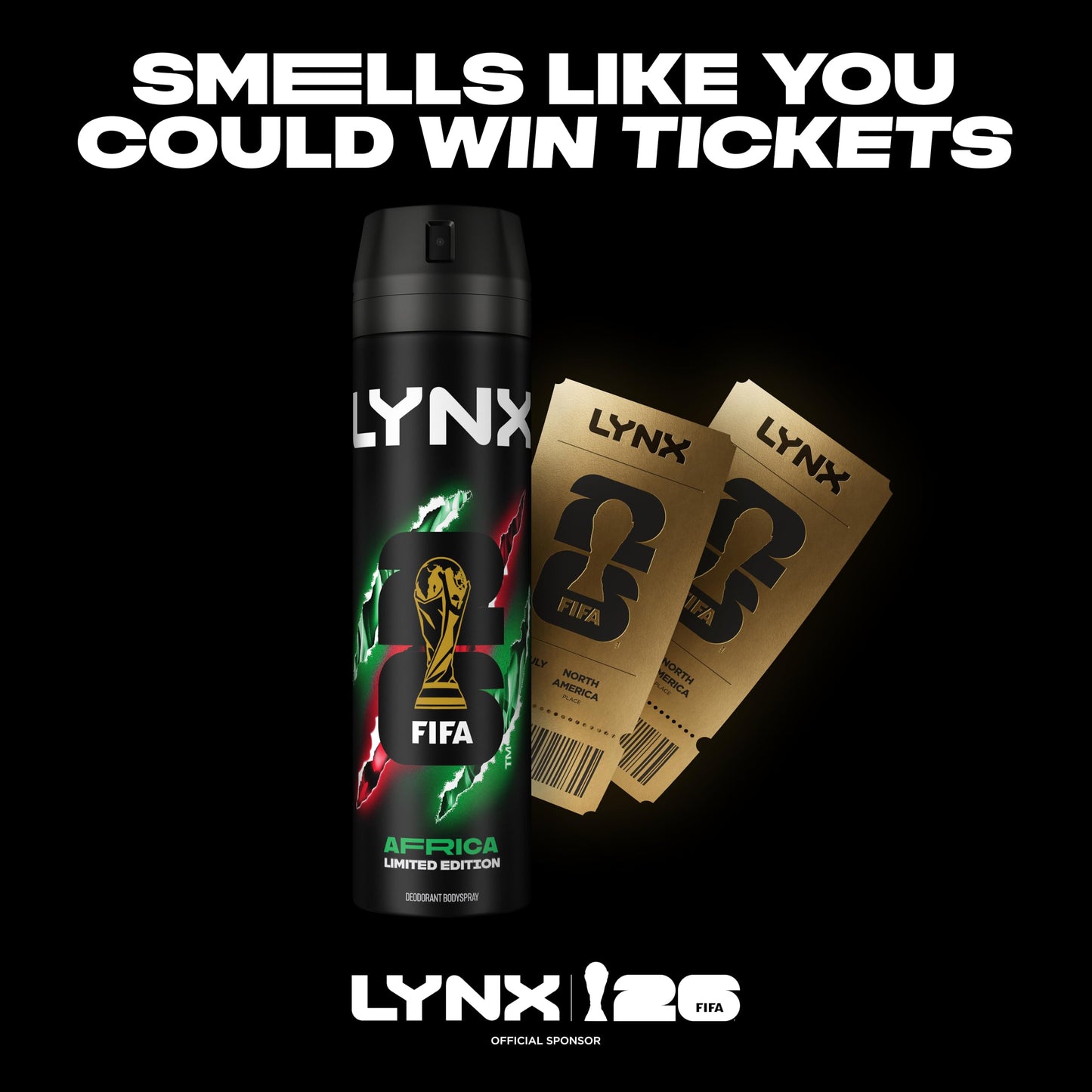 Lynx Limited Edition FIFA Africa Aerosol Body Spray men's deodorant with a mandarin & sandalwood scent for 48 hours of odour-busting freshness 200 ml