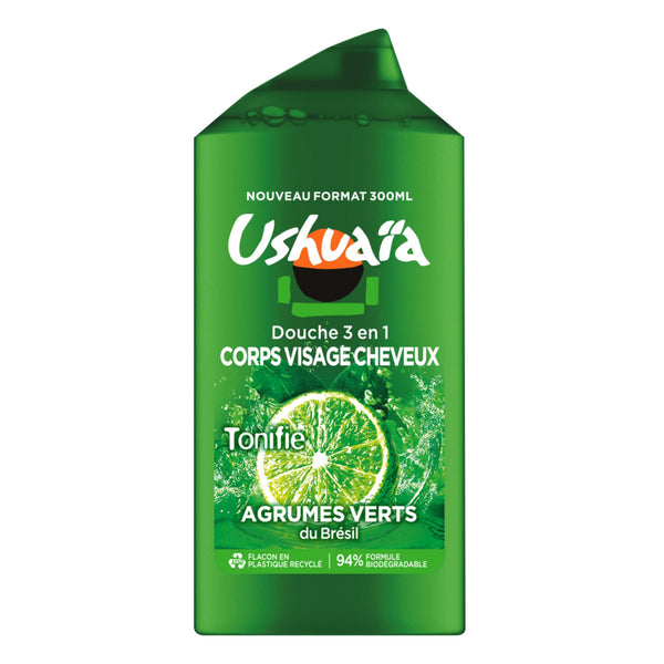 Ushuaia 3-in-1 Green Citrus Shower Gel for Body, Face and Hair, 250ml