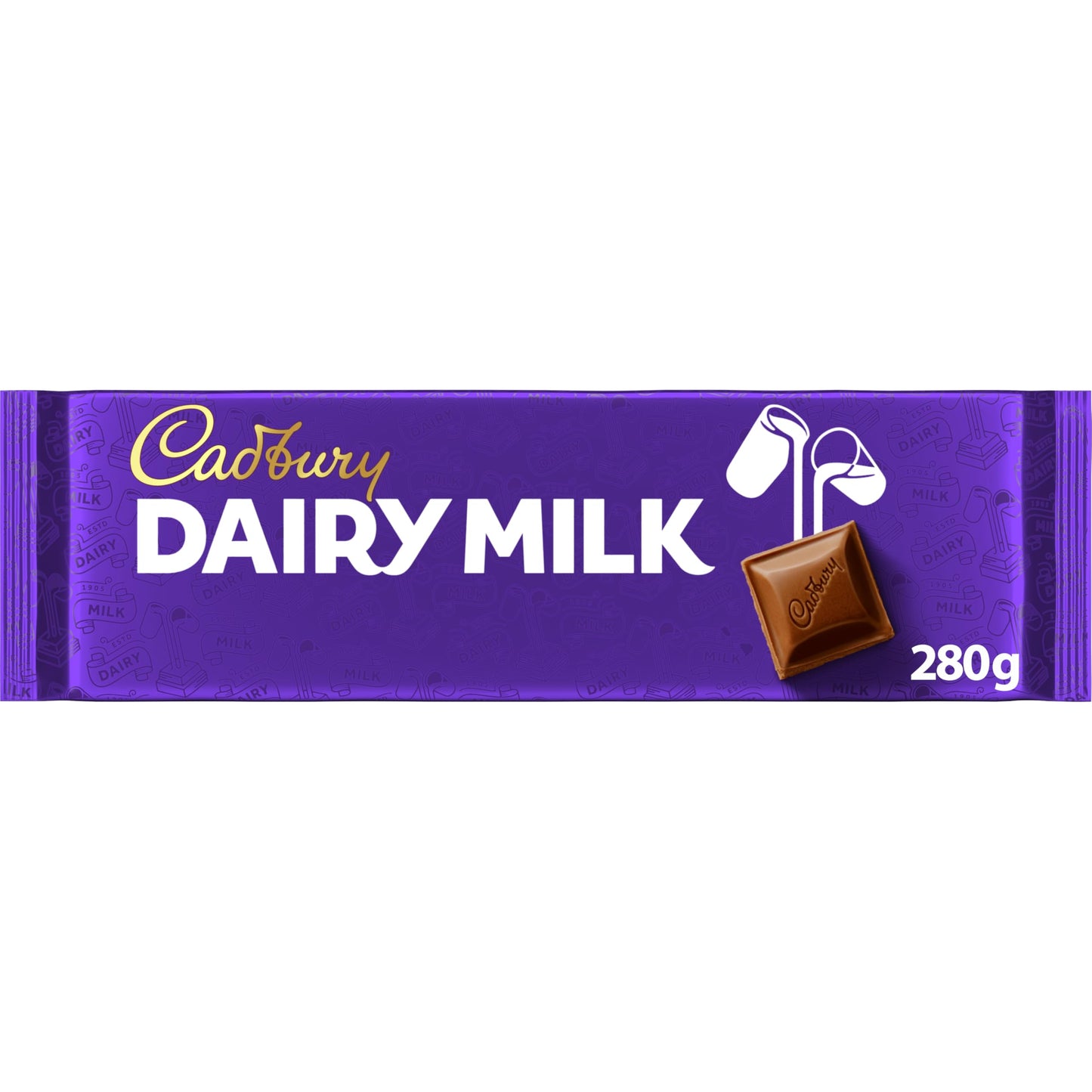 Cadbury Dairy Milk Chocolate Bar, The Classic Creamy Taste, Perfect for Sharing, 280 g (Pack of 1)