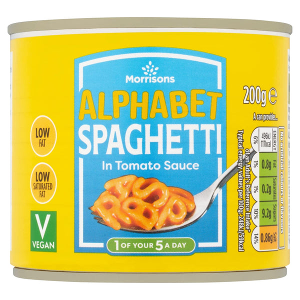 Morrisons Alphabet Pasta in Tomato Sauce 200g