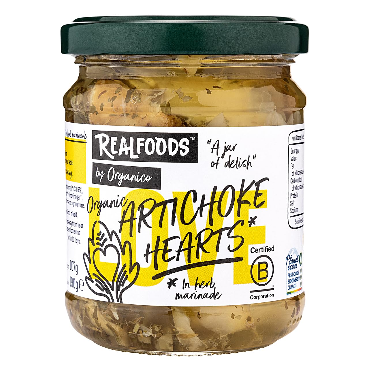 Realfoods by Organico Organic Artichoke Hearts 190g