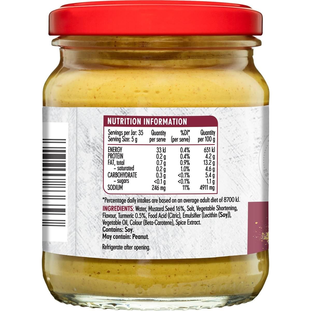 Masterfoods Mustard Hot English 175g