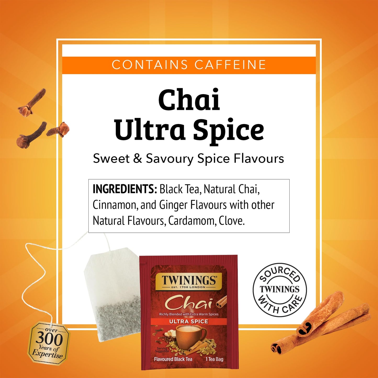 Twinings of London Ultra Spice Chai Tea Bags, 20 Tea Bags