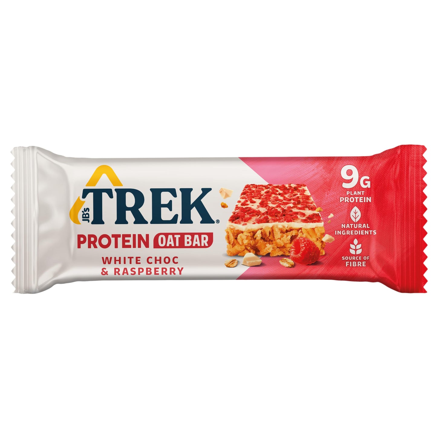 JB's TREK Protein Flapjack White Choc Raspberry 3x50g Plant-Based Protein
