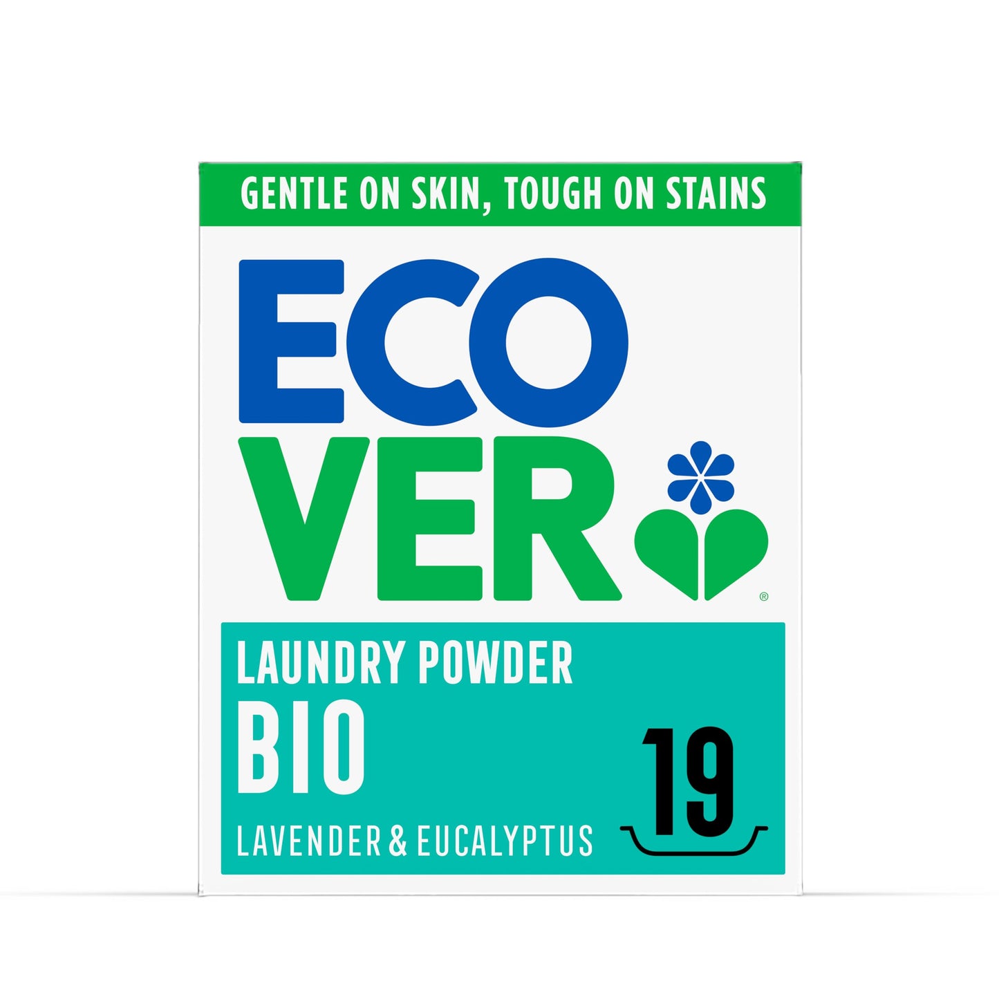 Ecover Bio Laundry Detergent Powder, Laundry Washing Detergent, Fresh Lavender and Eucalyptus Scent, 1 x 19 Washes, 1 x 0.95kg