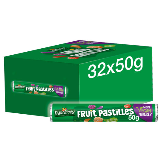Rowntree's Fruit Pastilles Sweets Tubes, Vegan Friendly, 32 x 48 g