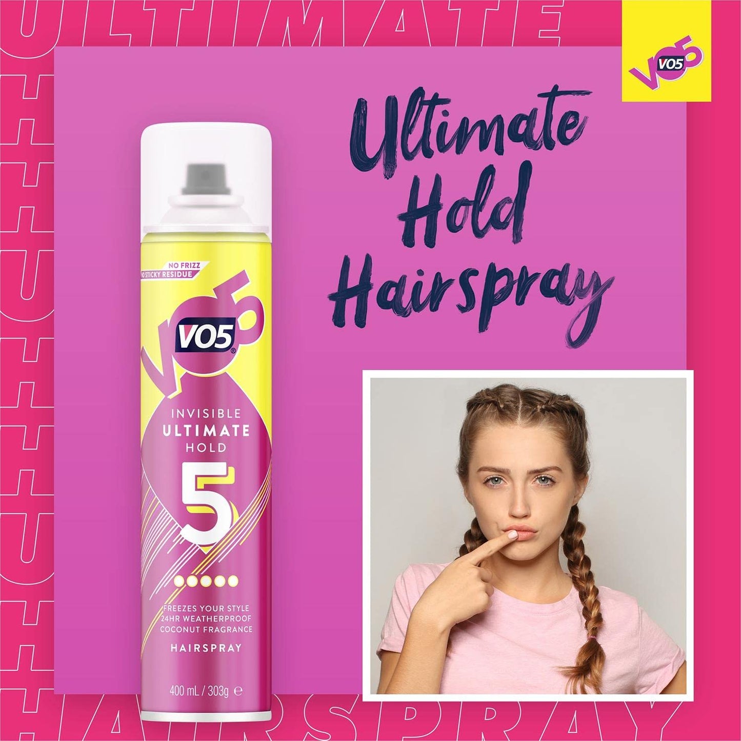 Vo5 Ultimate Hold Hair Spray, 400ml