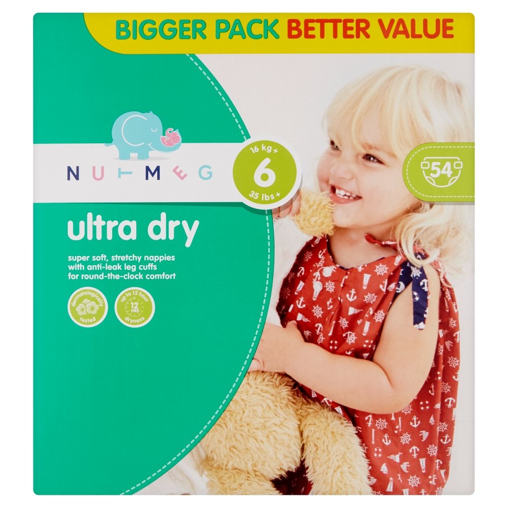 Morrisons Nutmeg Ultra Dry Nappies, Size 6