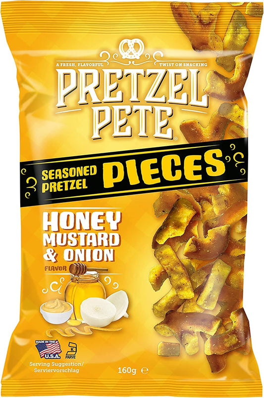 Pretzel Pete Honey Mustard & Onion 8 x 160g