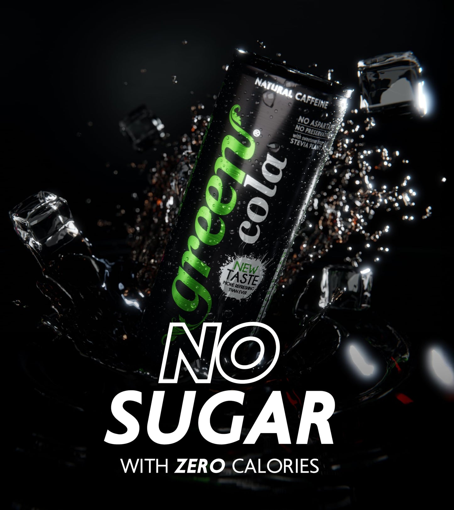 Green - Low Calorie Soft Drink - Sweetened with Stevia, Sugar-Free, Naturally Caffeinated from Green Coffee Beans, No Aspartame - Delicious and Healthy Alternative