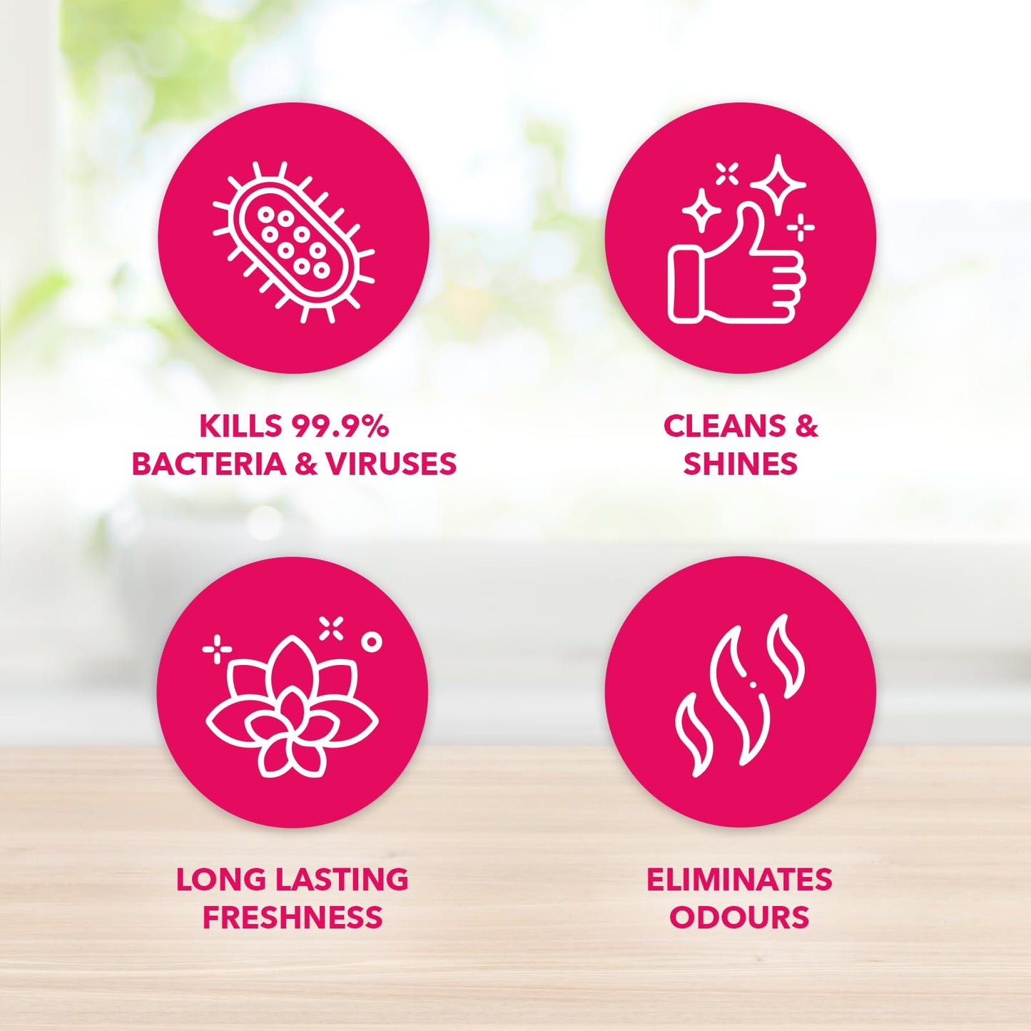 Fabulosa 4 in 1 Concentrated Antibacterial Disinfectant All Purpose Cleaner, 220ml, 6 Pack