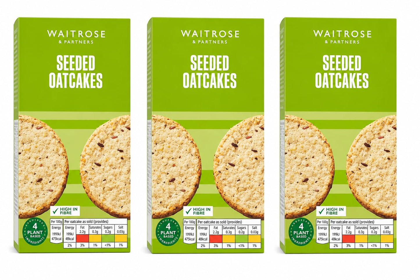 Waitrose Seeded Oatcakes 250g, Pack of 3