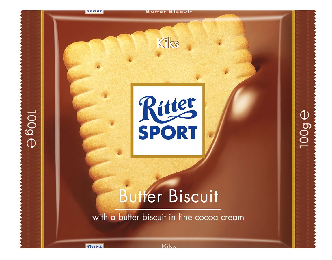 Ritter Sport Milk Chocolate Covered Butter Biscuit bar - 1 x 100g