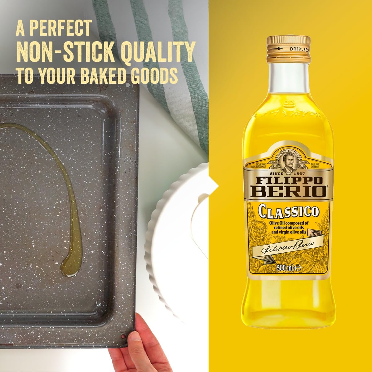 Filippo Berio Olive Oil, Classico, Glass Bottle (1 Litre)