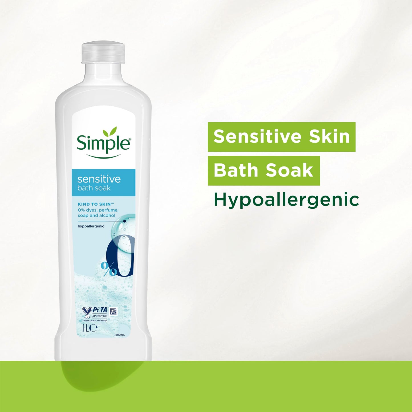 Simple Kind to Skin Sensitive Bath Soak ultra-gentle & hypoallergenic bath product designed for sensitive skin 1 L