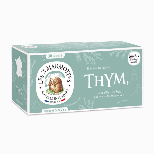Les 2 Marmottes - Thyme Herbal Teabags, pack of 30
