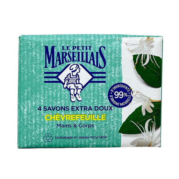 Le Petit Marseillais Honeysuckle Bar Soap, (4 x 100g)