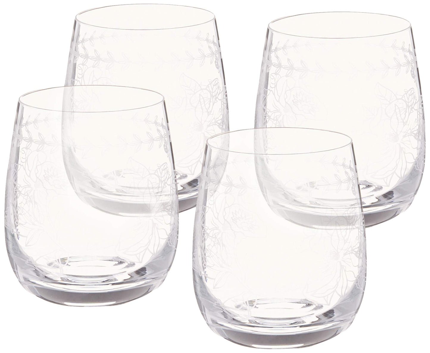 Portmeirion x Botanic Garden Set of 4 Tumblers - Crystal Tumblers, Durable Glass, Suitable for Dinner Parties & Celebrations