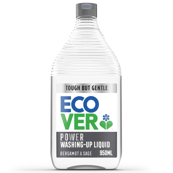 Ecover Power Washing Up Liquid, Bergamot & Sage, Grease Cutting, 950ml