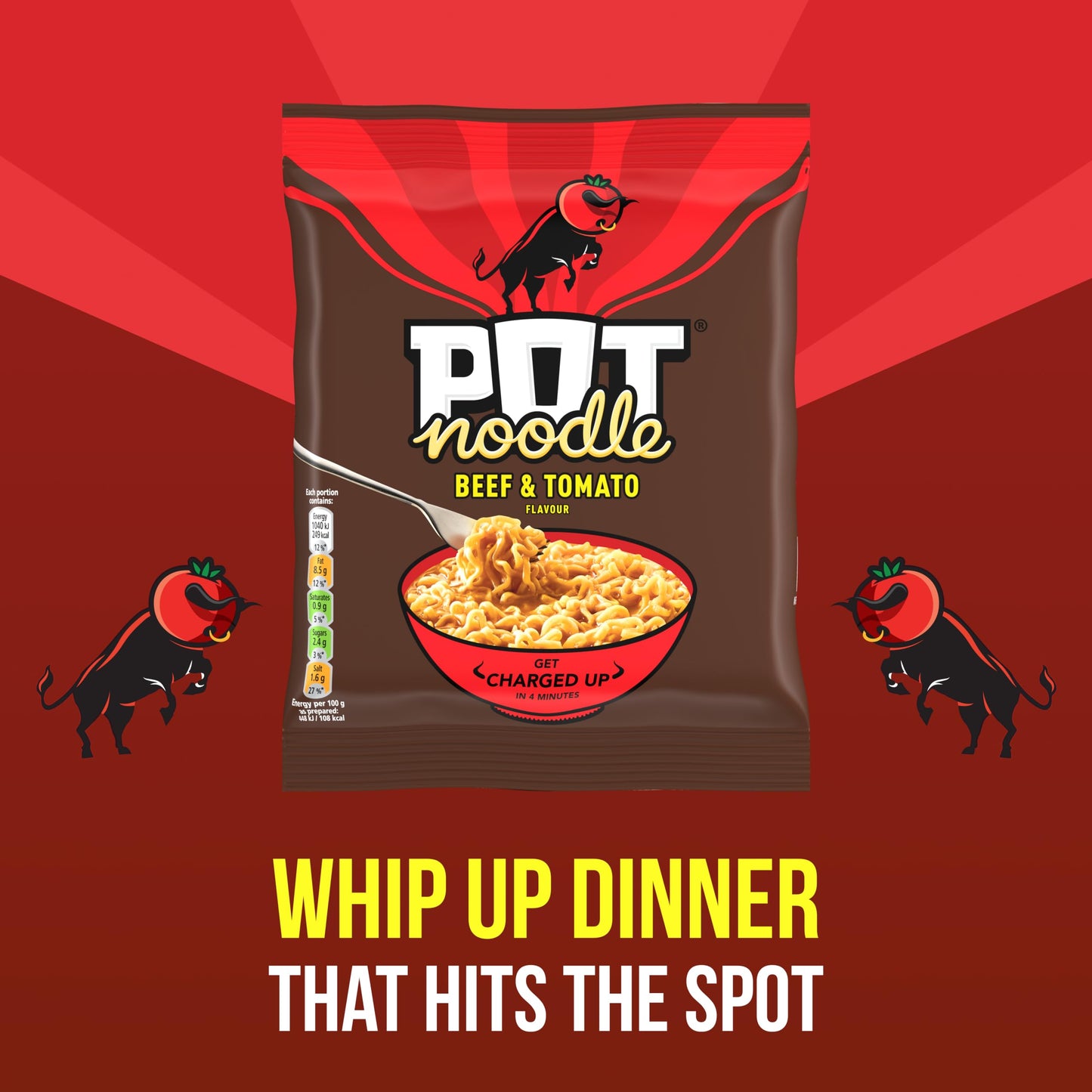 Pot Noodle Beef & Tomato Instant Noodles Block 114 g